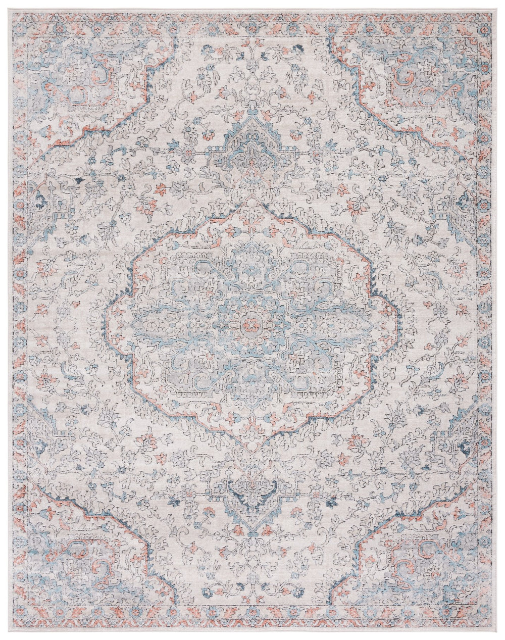 Safavieh Oregon Traditional-style Rug In Elegant Grey And Blue For Timeless Home Décor And Comfort Grey ,Blue 80% Polypropylene,20% Polyester Ore812f-212
