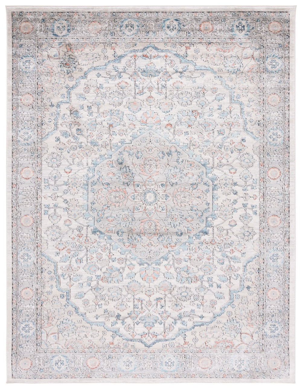 Safavieh Oregon Area Rug In Elegant Grey And Blue Hues, Timeless Design For Luxurious Home Décor Grey ,Blue 80% Polypropylene,20% Polyester Ore813f-3