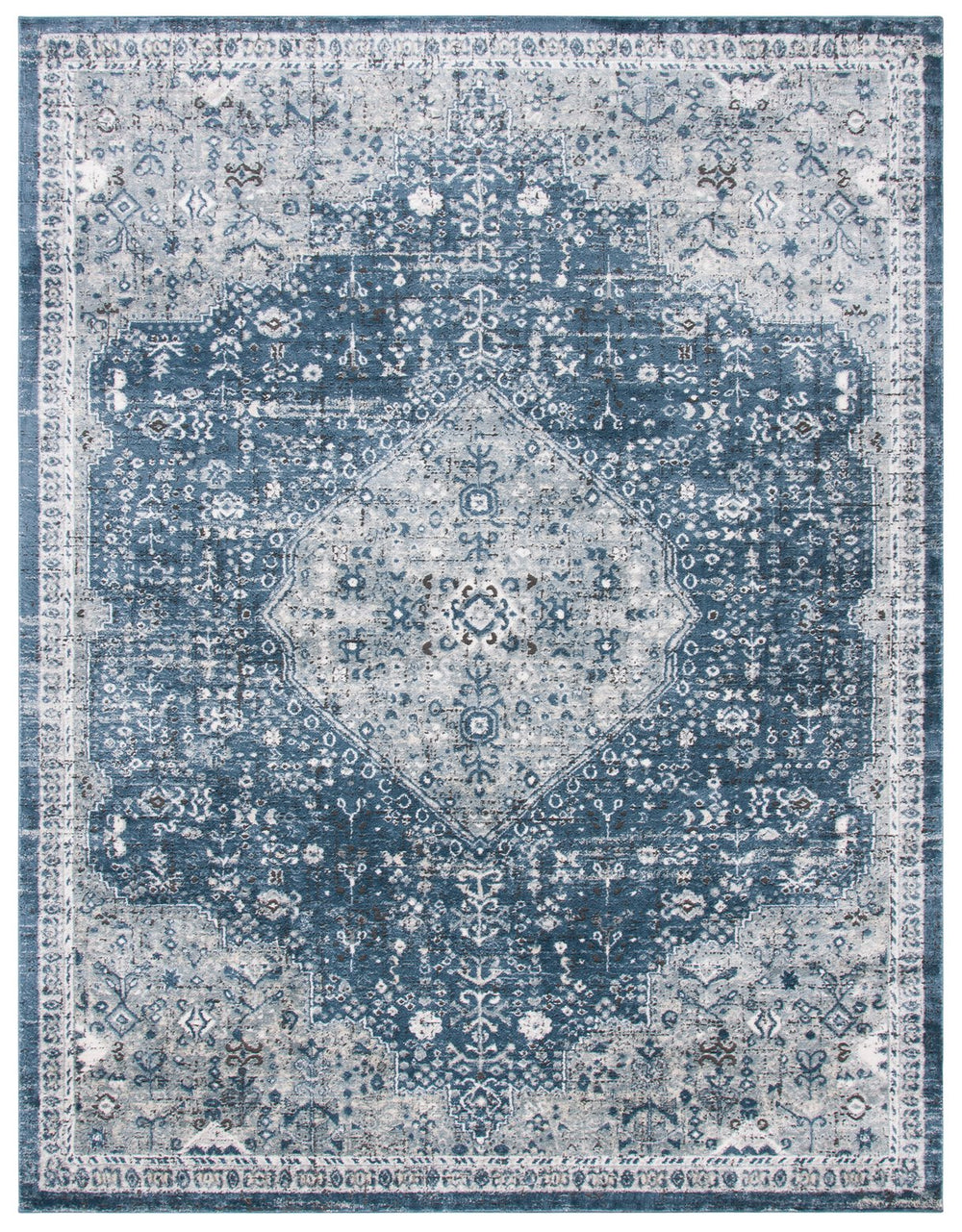 Safavieh Oregon Traditional Area Rug - Timeless Elegance With Intricate Patterns For Classic Home Décor Navy ,Ivory 80% Polypropylene,20% Polyester Ore858n-6