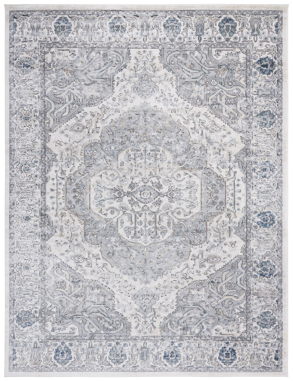 Safavieh Oregon Oversized Ivory/Grey Area Rug - 11x15 Ft Plush Comfort, Durable Power Loomed Elegance Ivory ,Grey 80% Polypropylene,20% Polyester Ore867a-1115