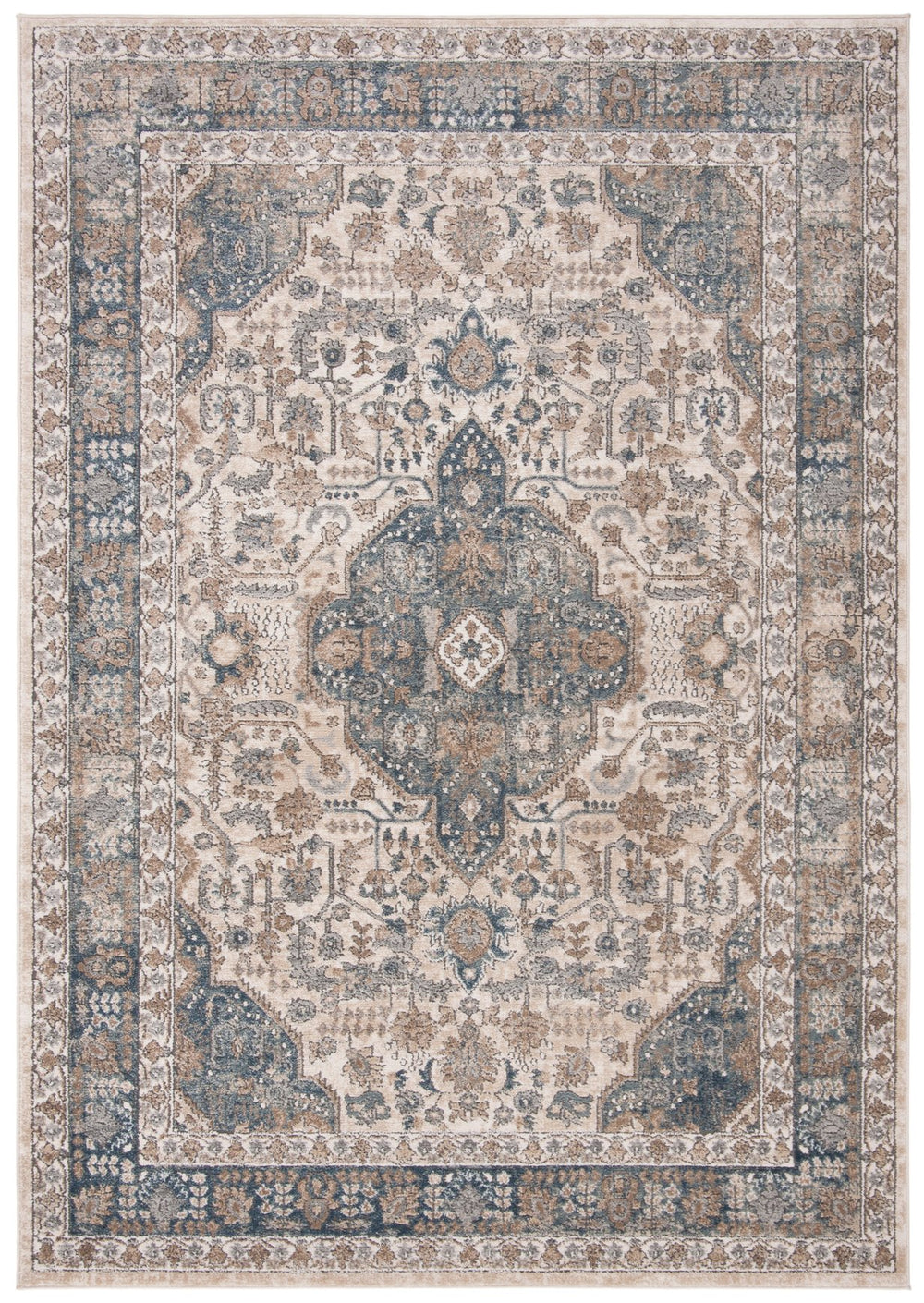 Safavieh Oregon Exquisite Turkish Area Rug - Timeless Design With Intricate Patterns For Elegant Interiors Beige ,Grey 80% Polypropylene,20% Polyester Ore870b-7sq