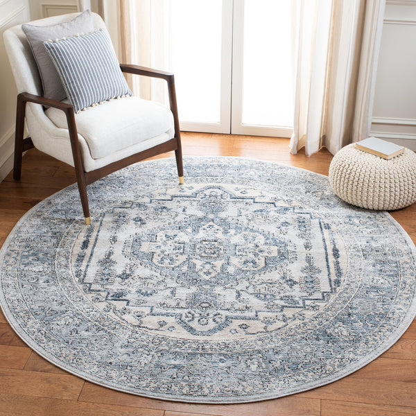 Safavieh Oregon Traditional Area Rug - Luxurious Power-loomed Design For Elegant Home Decor And Comfort Light Blue ,Ivory 80% Polypropylene,20% Polyester Ore877m-28