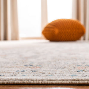 Safavieh Oregon Floral Runner Rug Power Loomed Polypropylene Hallway Accent in Neutral Ivory Gray 2'-0" x 7'-0" ORE883F-27