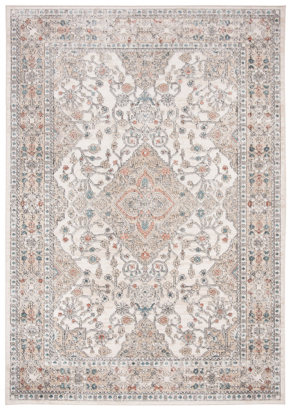 Safavieh Oregon Area Rug – Timeless Elegance With Contemporary Flair, Durable Design For Any Room In Your Home Grey ,Ivory 80% Polypropylene,20% Polyester Ore883f-4