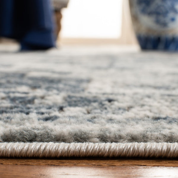 Safavieh Oregon Floral Runner Rug Power Loomed Polypropylene Hallway Accent in Neutral Ivory Navy 2'-6" x 8'-0" ORE883N-2680