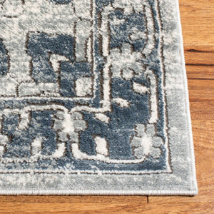 Safavieh Oregon Floral Runner Rug Power Loomed Polypropylene Hallway Accent in Neutral Ivory Navy 2'-6" x 8'-0" ORE883N-2680