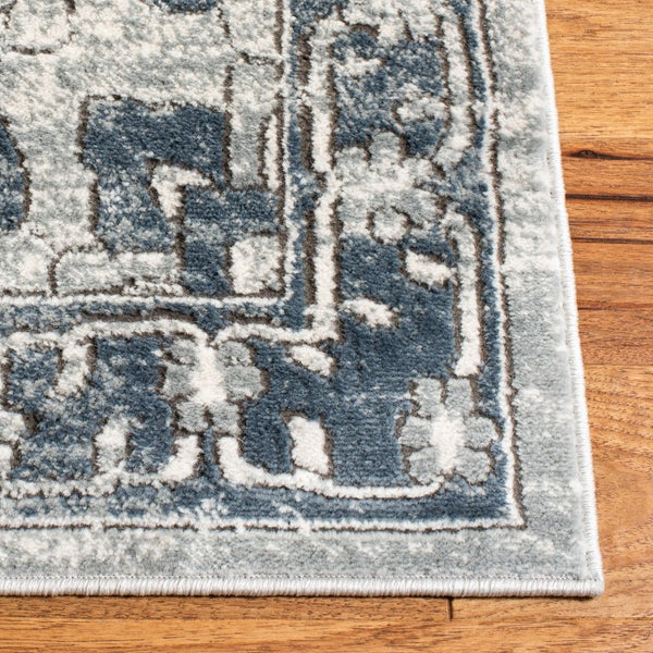 Safavieh Oregon Floral Runner Rug Power Loomed Polypropylene Hallway Accent in Neutral Ivory Navy 2'-6" x 8'-0" ORE883N-2680