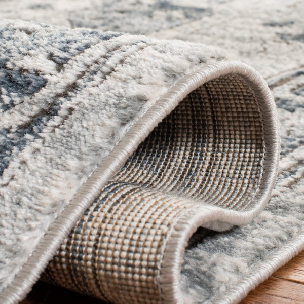 Safavieh Oregon Floral Runner Rug Power Loomed Polypropylene Hallway Accent in Neutral Ivory Navy 2'-6" x 8'-0" ORE883N-2680