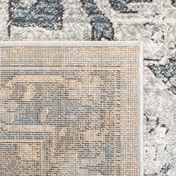 Safavieh Oregon Floral Runner Rug Power Loomed Polypropylene Hallway Accent in Neutral Ivory Navy 2'-6" x 8'-0" ORE883N-2680