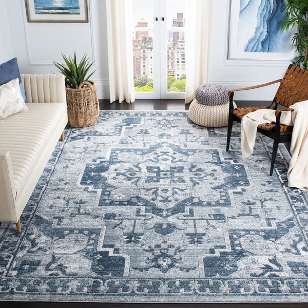 Safavieh Oregon Area Rug – Timeless Elegance With Contemporary Flair, Durable Design For Any Room In Your Home Navy ,Ivory 80% Polypropylene,20% Polyester Ore883n-212