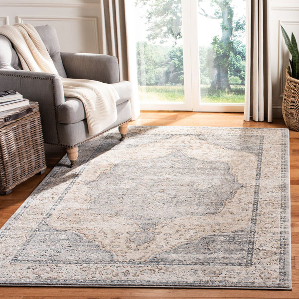 Safavieh Oregon Traditional Area Rug - Elegant Beige & Grey Design, 5'3"X7', Durable & Easy-care Luxury Piece Beige ,Grey 80% Polypropylene,20% Polyester Ore895a-5