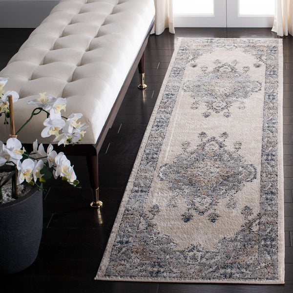 Safavieh Oregon Traditional Style Area Rug - Timeless Elegance In Blue And Creme For Luxurious Homes Beige ,Grey 80% Polypropylene,20% Polyester Ore898b-5sq