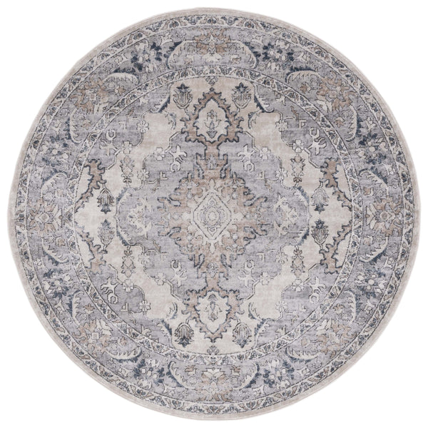 Safavieh Oregon Traditional Style Area Rug - Timeless Elegance In Blue And Creme For Luxurious Homes Beige ,Grey 80% Polypropylene,20% Polyester Ore898b-5sq