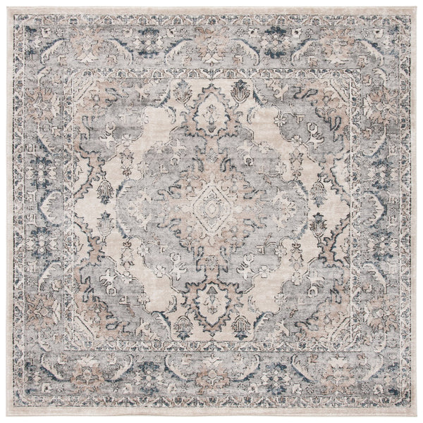 Safavieh Oregon Traditional Style Area Rug - Timeless Elegance In Blue And Creme For Luxurious Homes Beige ,Grey 80% Polypropylene,20% Polyester Ore898b-5sq