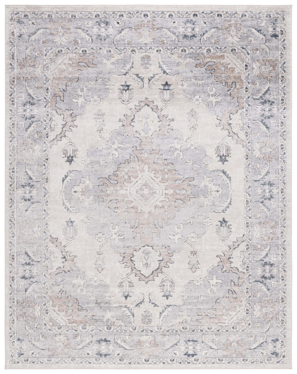 Safavieh Oregon Traditional Style Area Rug - Timeless Elegance In Blue And Creme For Luxurious Homes Beige ,Grey 80% Polypropylene,20% Polyester Ore898b-5sq