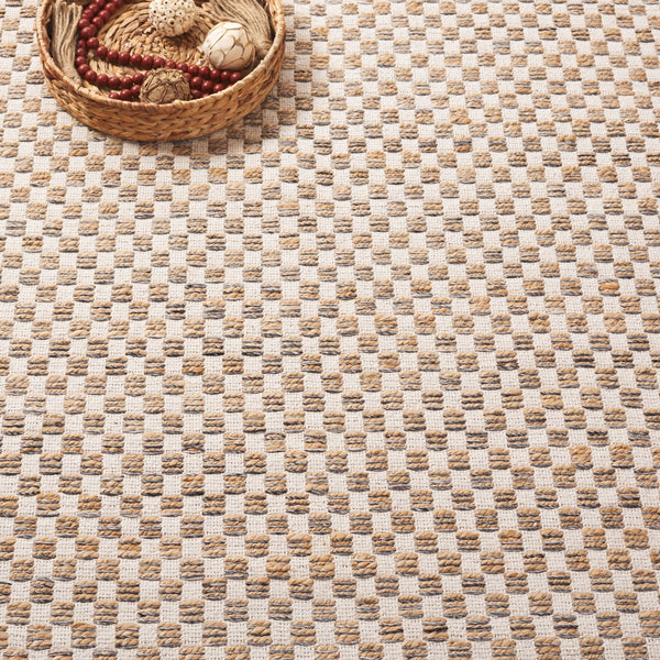 Safavieh Organica Handcrafted Natural Ivory Runner With Subtle Checkerboard, Durable Cotton-Jute Flatweave For Halls 2'-3" x 8'-0" ORG450A-28