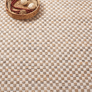 Safavieh Organica Handwoven Natural Ivory Checkerboard Rug — Low-Profile Cotton-Jute Flatweave, Eco-Friendly Durable 3'-0" x 5'-0" ORG450A-3