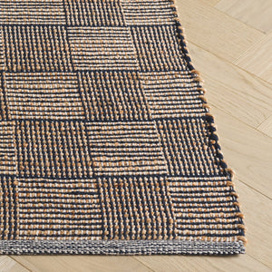 Safavieh Organica Flatweave Area Rug In Natural Navy — Low-Profile, Durable Geometric Texture For Modern Homes 6'-0" x 6'-0" ORG451N-6SQ