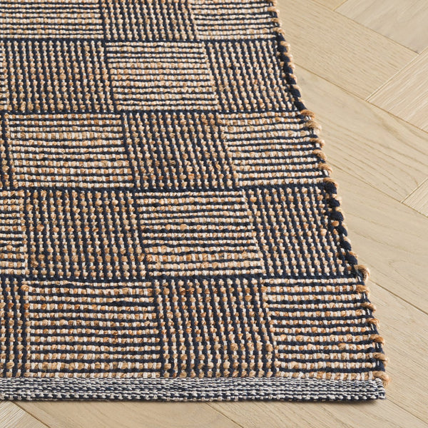 Safavieh Organica Flatweave Area Rug In Natural Navy — Low-Profile, Durable Geometric Texture For Modern Homes 6'-0" x 6'-0" ORG451N-6SQ