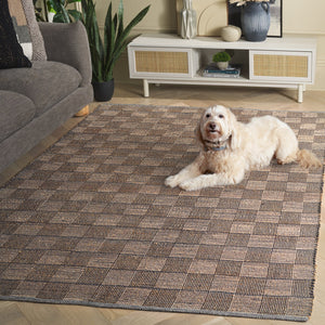Safavieh Organica Flatweave Area Rug In Natural Navy — Low-Profile, Durable Geometric Texture For Modern Homes 6'-0" x 6'-0" ORG451N-6SQ