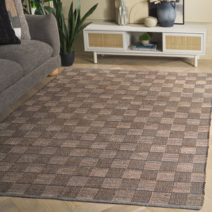 Safavieh Organica Flatweave Area Rug In Natural Navy — Low-Profile, Durable Geometric Texture For Modern Homes 6'-0" x 6'-0" ORG451N-6SQ