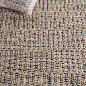 Safavieh Organica Small Rectangle Area Rug With Natural Black Geometric Pattern, Flatweave Cotton Jute Blend 3'-0" x 5'-0" ORG452Z-3