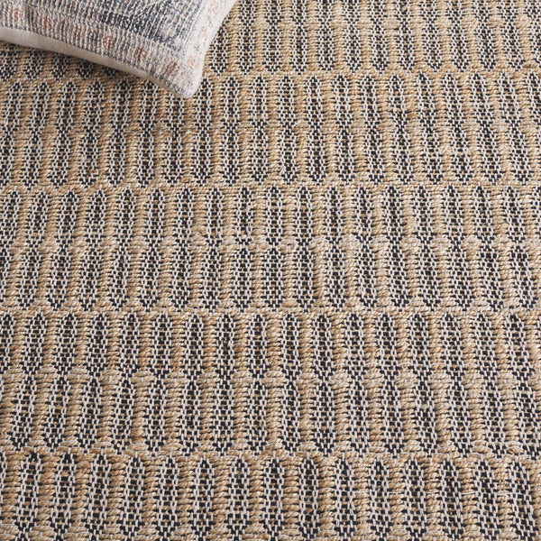 Safavieh Organica Small Rectangle Area Rug With Natural Black Geometric Pattern, Flatweave Cotton Jute Blend 3'-0" x 5'-0" ORG452Z-3