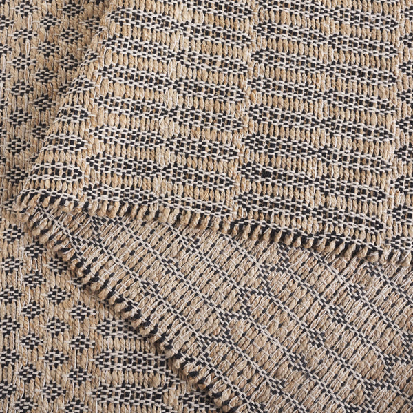 Safavieh Organica Handwoven Flatweave Rug In Natural & Black — Low-Profile, Reversible Jute-Cotton Blend For Modern Boho Spaces 6'-0" x 9'-0" ORG452Z-6
