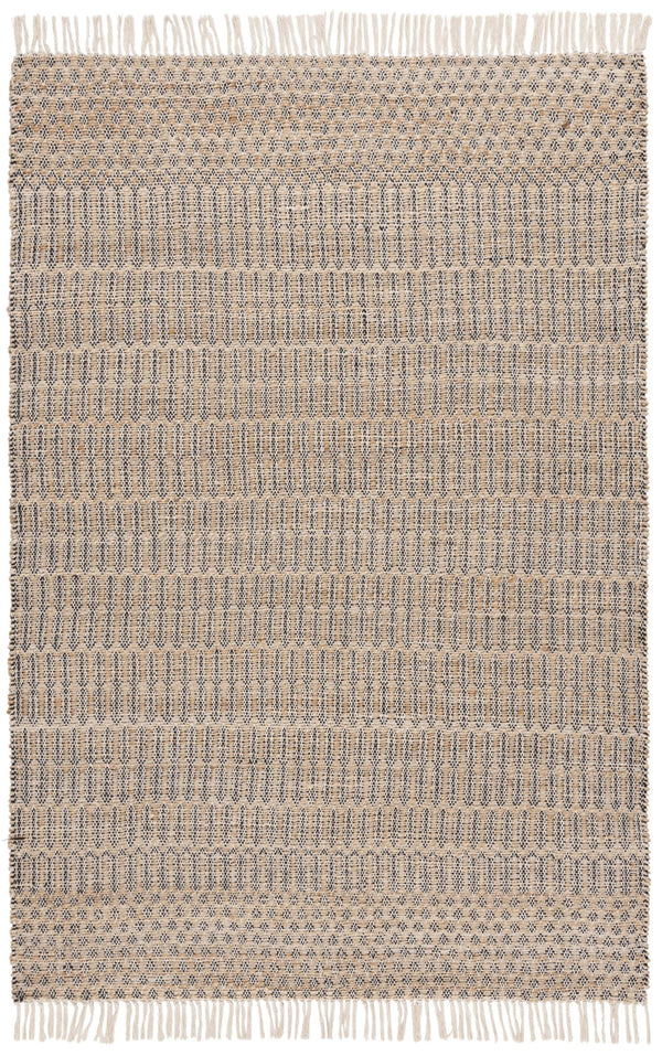 Safavieh Organica Handwoven Flatweave Rug In Natural & Black — Low-Profile, Reversible Jute-Cotton Blend For Modern Boho Spaces 6'-0" x 9'-0" ORG452Z-6