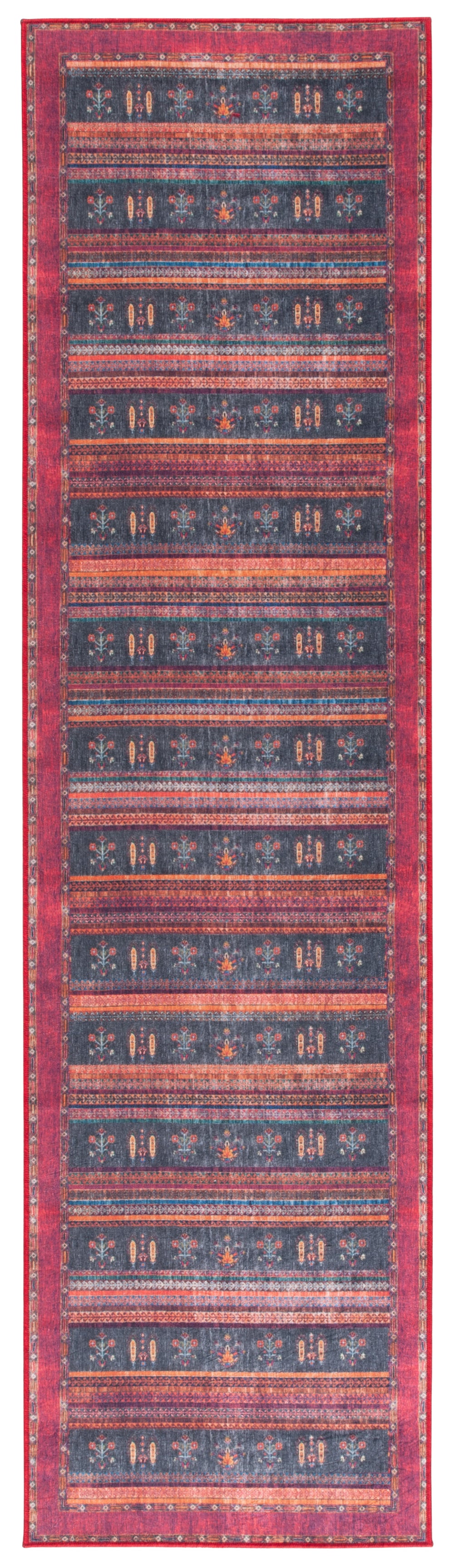 Safavieh Orlando Modern Geometric Area Rug - Luxurious Blend Of Comfort And Style For Any Living Space Rust ,Blue 70% Felt,25% Velvet,5% Laminated Film Orl750p-9