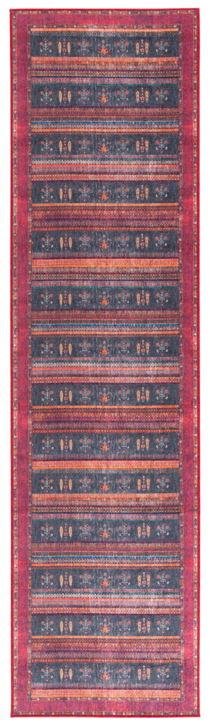 Safavieh Orlando Modern Geometric Area Rug - Luxurious Blend Of Comfort And Style For Any Living Space Rust ,Blue 70% Felt,25% Velvet,5% Laminated Film Orl750p-9