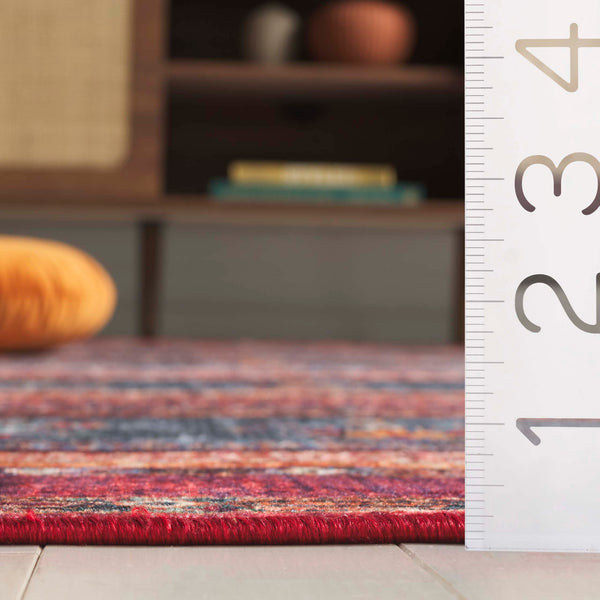 Safavieh Orlando Modern Runner Rug - Elegant Turkish Design In Striking Rust And Blue For Your Home Decor Rust ,Blue 70% Felt,25% Velvet,5% Laminated Film Orl750p-5