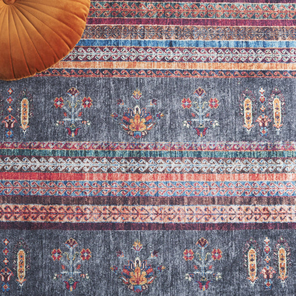 Safavieh Orlando Modern Runner Rug - Elegant Turkish Design In Striking Rust And Blue For Your Home Decor Rust ,Blue 70% Felt,25% Velvet,5% Laminated Film Orl750p-5