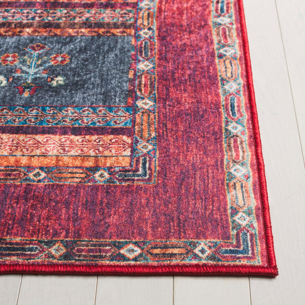 Safavieh Orlando Modern Geometric Area Rug - Luxurious Blend Of Comfort And Style For Any Living Space Rust ,Blue 70% Felt,25% Velvet,5% Laminated Film Orl750p-9