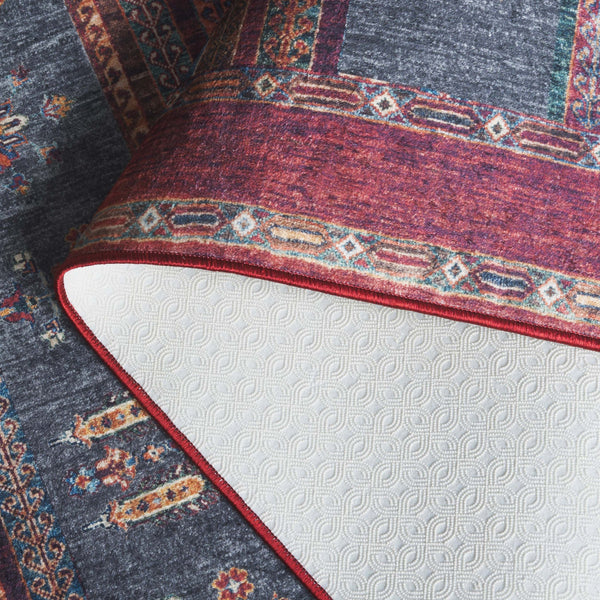 Safavieh Orlando Modern Runner Rug - Elegant Turkish Design In Striking Rust And Blue For Your Home Decor Rust ,Blue 70% Felt,25% Velvet,5% Laminated Film Orl750p-5