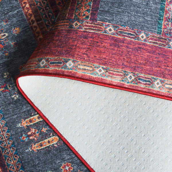 Safavieh Orlando Modern Geometric Area Rug - Luxurious Blend Of Comfort And Style For Any Living Space Rust ,Blue 70% Felt,25% Velvet,5% Laminated Film Orl750p-9