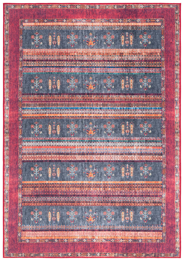 Safavieh Orlando Modern Geometric Area Rug - Luxurious Blend Of Comfort And Style For Any Living Space Rust ,Blue 70% Felt,25% Velvet,5% Laminated Film Orl750p-9