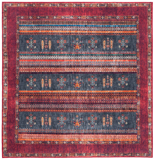 Safavieh Orlando Modern Runner Rug - Elegant Turkish Design In Striking Rust And Blue For Your Home Decor Rust ,Blue 70% Felt,25% Velvet,5% Laminated Film Orl750p-7sq