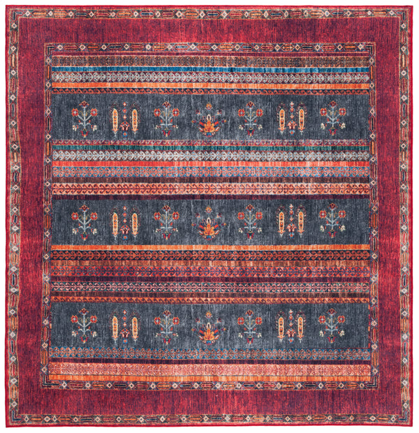 Safavieh Orlando Modern Geometric Area Rug - Luxurious Blend Of Comfort And Style For Any Living Space Rust ,Blue 70% Felt,25% Velvet,5% Laminated Film Orl750p-9