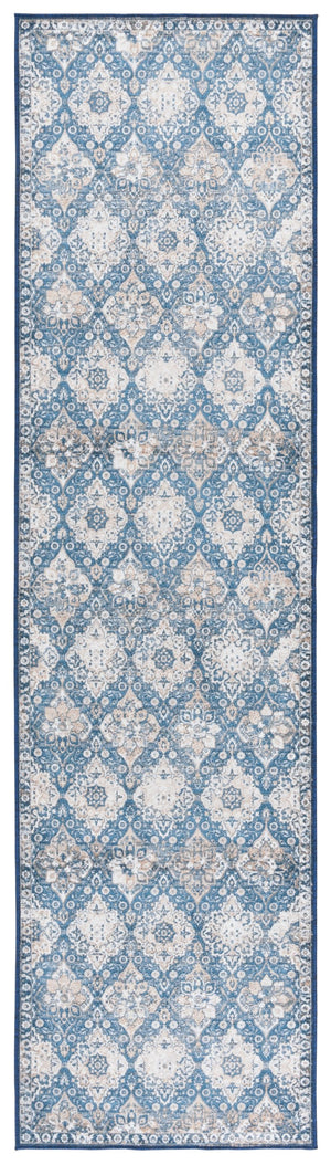Safavieh Orlando Area Rug Runner - Luxurious Floral Design, Durable & Washable For Stylish Home Decor Blue ,Beige 70% Felt,25% Velvet,5% Laminated Film Orl752m-28