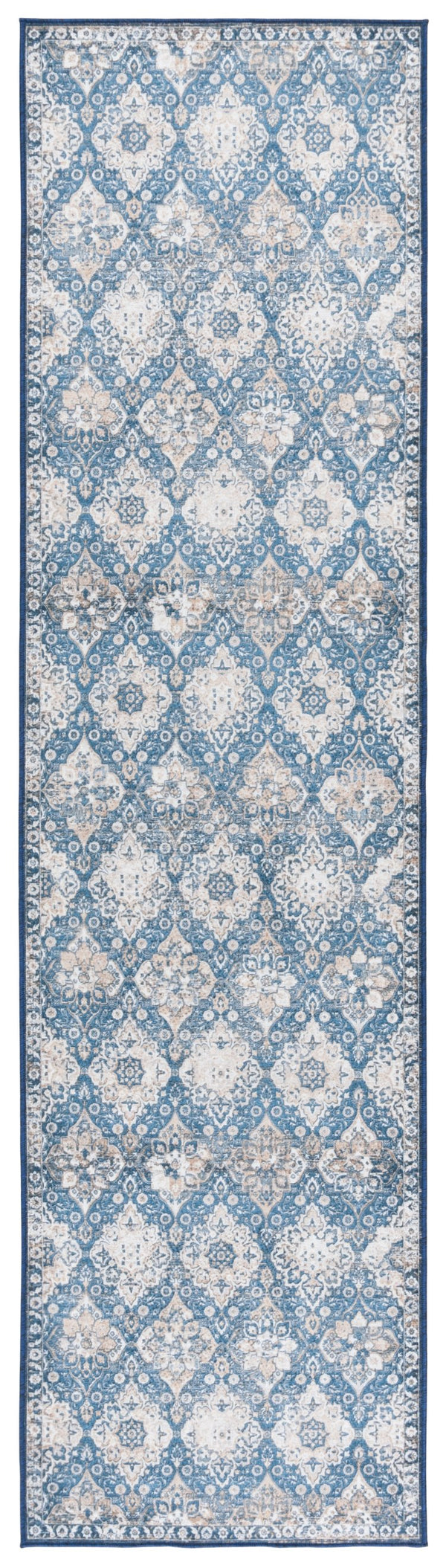 Safavieh Orlando Area Rug Runner - Luxurious Floral Design, Durable & Washable For Stylish Home Decor Blue ,Beige 70% Felt,25% Velvet,5% Laminated Film Orl752m-28