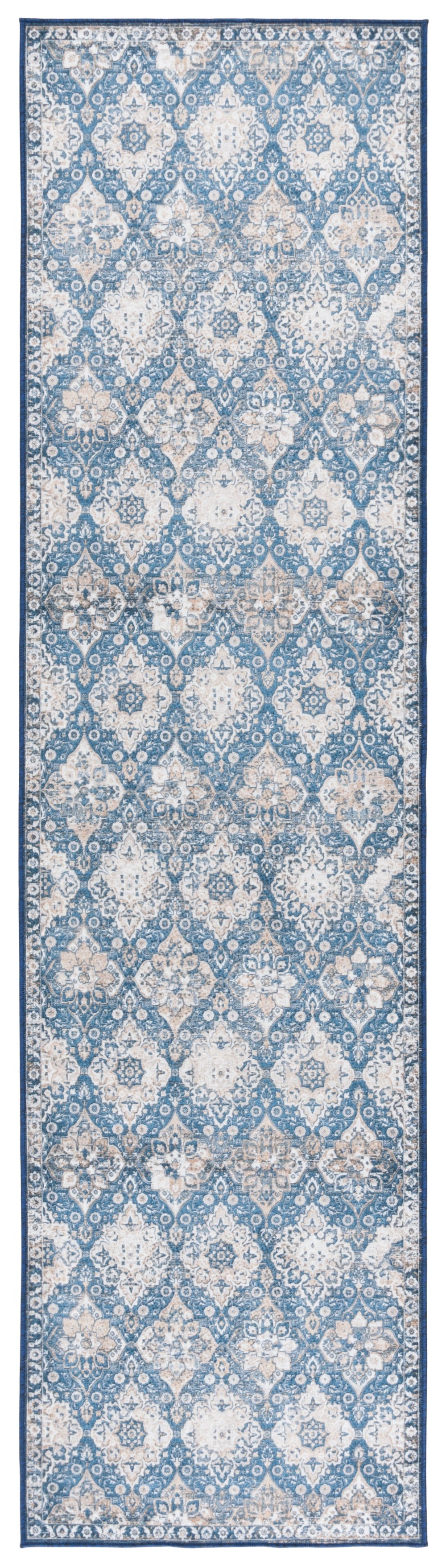 Safavieh Orlando Elegant Power-loomed Area Rug - Luxurious Modern Design With Geometric Patterns For Home Decor Blue ,Beige 70% Felt,25% Velvet,5% Laminated Film Orl752m-8