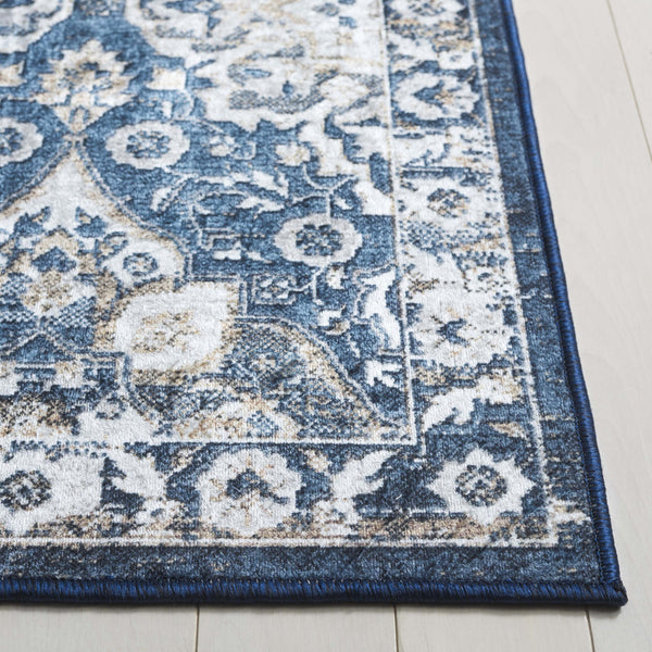 Safavieh Orlando Area Rug Runner - Luxurious Floral Design, Durable & Washable For Stylish Home Decor Blue ,Beige 70% Felt,25% Velvet,5% Laminated Film Orl752m-5