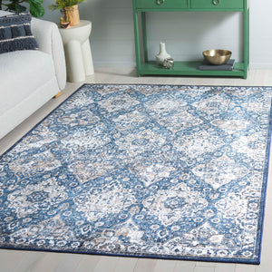 Safavieh Orlando Elegant Power-loomed Area Rug - Luxurious Modern Design With Geometric Patterns For Home Decor Blue ,Beige 70% Felt,25% Velvet,5% Laminated Film Orl752m-8