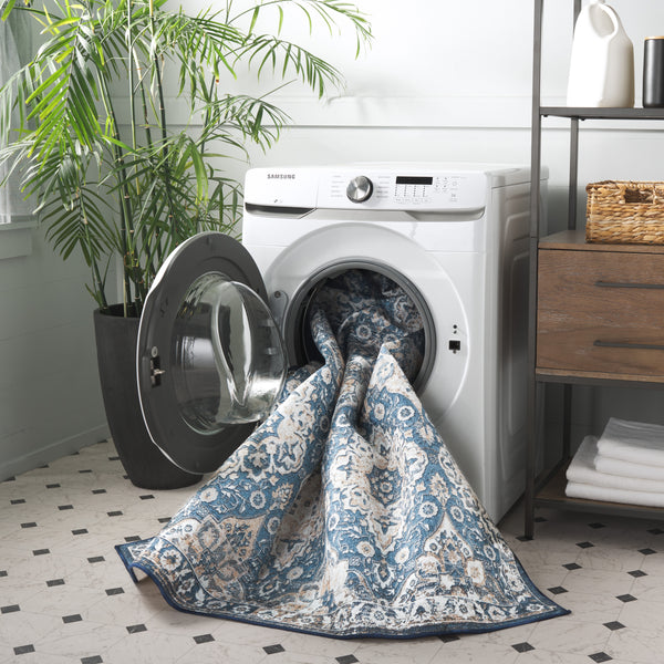 Safavieh Orlando Elegant Power-loomed Area Rug - Luxurious Modern Design With Geometric Patterns For Home Decor Blue ,Beige 70% Felt,25% Velvet,5% Laminated Film Orl752m-8