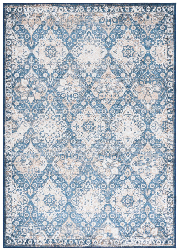 Safavieh Orlando Elegant Power-loomed Area Rug - Luxurious Modern Design With Geometric Patterns For Home Decor Blue ,Beige 70% Felt,25% Velvet,5% Laminated Film Orl752m-8