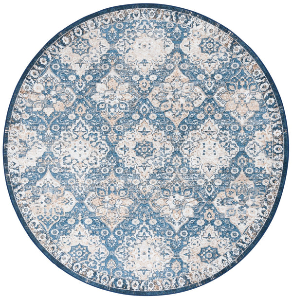 Safavieh Orlando Area Rug Runner - Luxurious Floral Design, Durable & Washable For Stylish Home Decor Blue ,Beige 70% Felt,25% Velvet,5% Laminated Film Orl752m-7r