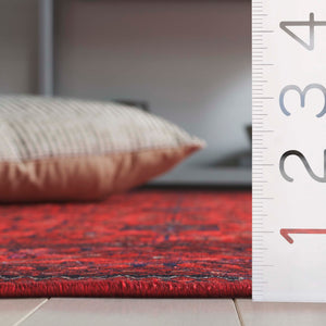 Safavieh Orlando Traditional Turkish Runner Rug With Intricate Patterns And Rich Red-black Color Palette Red ,Black 70% Felt,25% Velvet,5% Laminated Film Orl754q-5