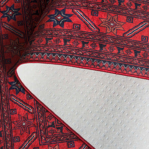 Safavieh Orlando Elegant Oriental Pattern Area Rug - Luxurious Red And Black Design For Timeless Charm Red ,Black 70% Felt,25% Velvet,5% Laminated Film Orl754q-8