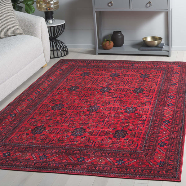 Safavieh Orlando Traditional Turkish Runner Rug With Intricate Patterns And Rich Red-black Color Palette Red ,Black 70% Felt,25% Velvet,5% Laminated Film Orl754q-5
